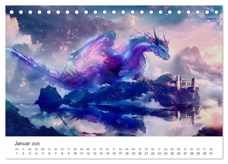 Produktbild: Das Jahr der Drachen (Tischkalender 2026 DIN A5 quer), CALVENDO Monatskalender