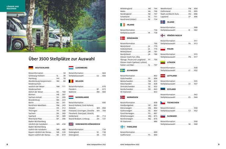Produktbild: ADAC Stellplatzf&uuml;hrer 2022 Deutschland und Europa