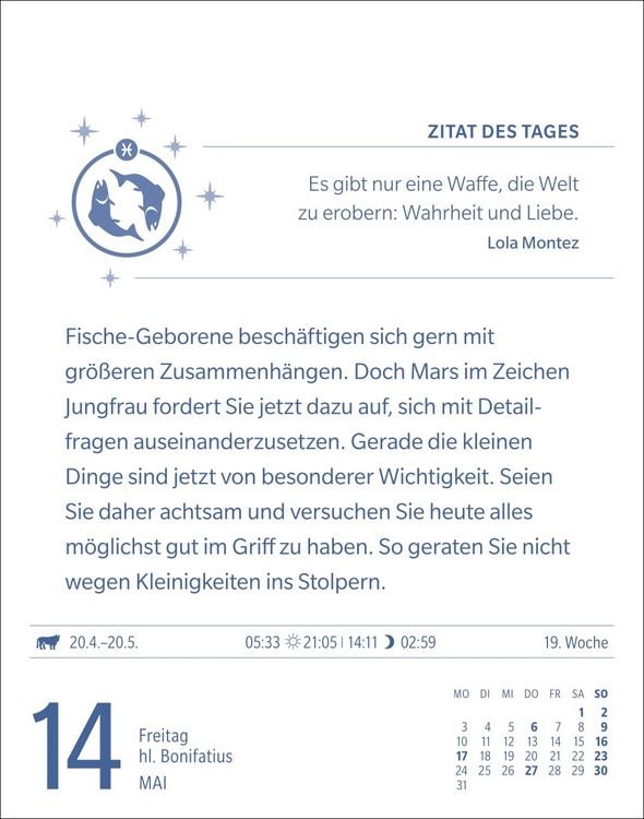 Produktbild: Fische Sternzeichenkalender 2027 - Tagesabrei&szlig;kalender - Ihr Horoskop f&uuml;r jeden Tag