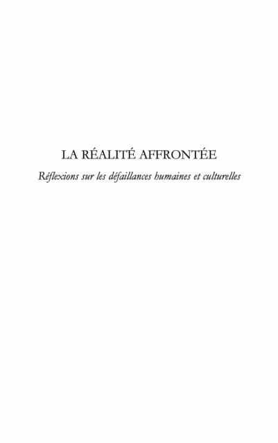 Produktbild: Realite affrontee La
