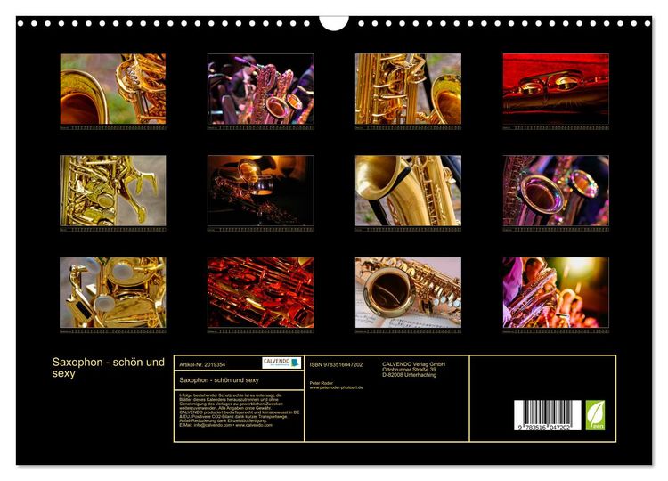 Produktbild: Saxophon - sch&ouml;n und sexy (Wandkalender 2026 DIN A3 quer), CALVENDO Monatskalender