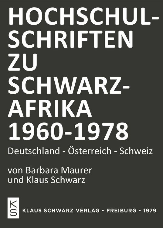 Produktbild: Hochschulschriften zu Schwarzafrika 1960-1978