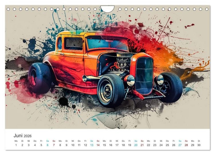 Produktbild: Hot Road - Oldtimer durch eine KI im neuen Gewand (Wandkalender 2026 DIN A4 quer), CALVENDO Monatskalender