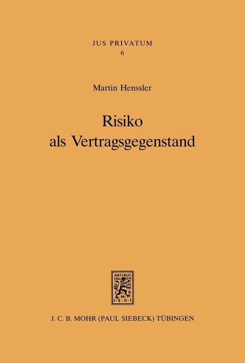 Produktbild: Risiko als Vertragsgegenstand