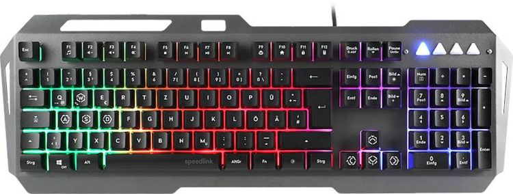 Produktbild: SPEEDLINK LUNERA Metal RGB Rainbow Gaming Keyboard, black - DE layout
