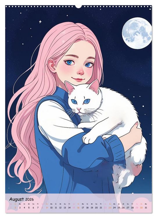 Produktbild: Tr&auml;ume eines jungen Herzens &ndash; Eine Manga-Reise zur Selbstfindung (hochwertiger Premium Wandkalender 2026 DIN A2 hoch), Kunstdruck in Hochglanz