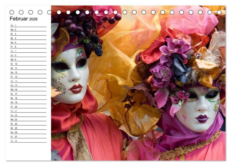 Produktbild: Carnevale di Venezia 2026 (Tischkalender 2026 DIN A5 quer), CALVENDO Monatskalender