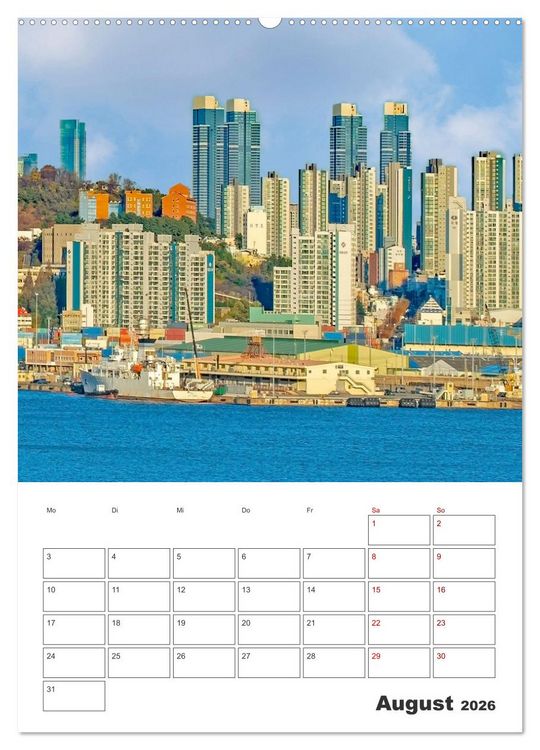 Produktbild: Busan - Reiseplaner (Wandkalender 2026 DIN A2 hoch), CALVENDO Monatskalender