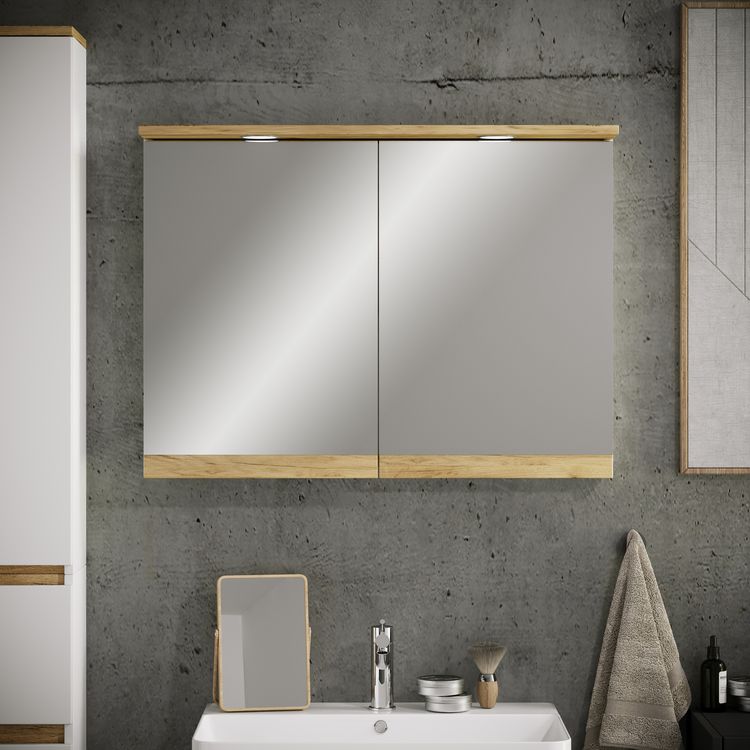 Produktbild: LED Bad Spiegelschrank Steckdose 59x80x23 Cosila