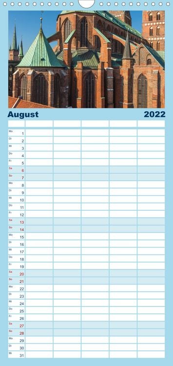 Produktbild: Familienplaner Ansichten der L&uuml;becker Altstadtinsel (Wandkalender 2022 , 21 cm x 45 cm, hoch)