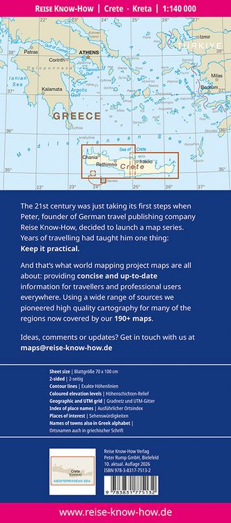 Produktbild: Reise Know-How Landkarte Kreta | Crete (1:140.000)