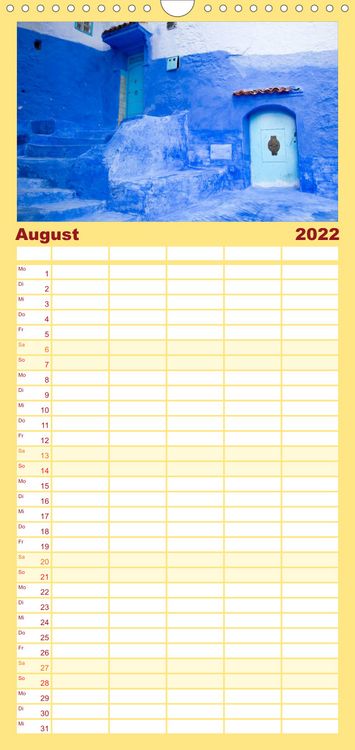 Produktbild: Familienplaner Chefchaouen - Blaue Stadt in Marokko (Wandkalender 2022 , 21 cm x 45 cm, hoch)