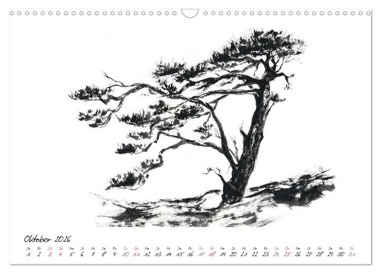 Produktbild: Asiatische Tuschmalerei (Wandkalender 2026 DIN A3 quer), CALVENDO Monatskalender