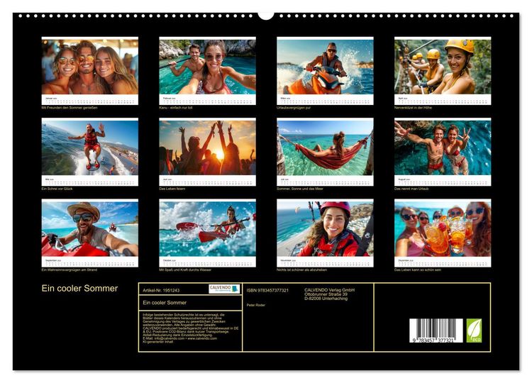 Produktbild: Ein cooler Sommer (hochwertiger Premium Wandkalender 2026 DIN A2 quer), Kunstdruck in Hochglanz
