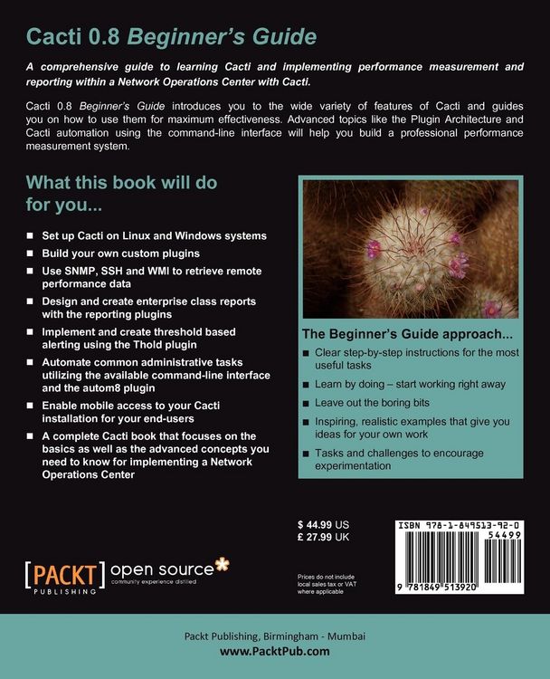 Produktbild: Cacti 0.8 Beginner's Guide