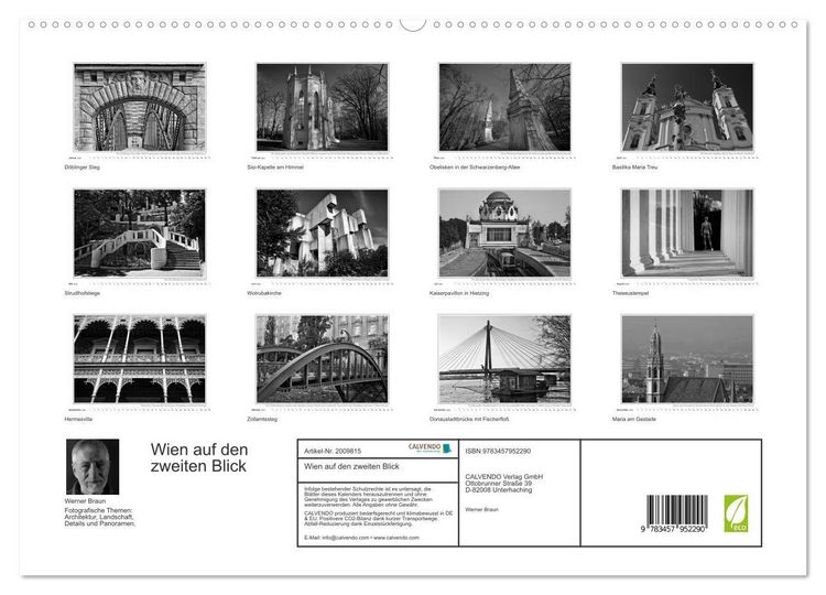 Produktbild: Wien auf den zweiten Blick (hochwertiger Premium Wandkalender 2026 DIN A2 quer), Kunstdruck in Hochglanz