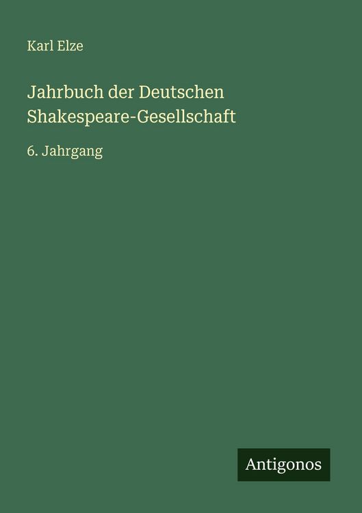 Produktbild: Jahrbuch der Deutschen Shakespeare-Gesellschaft