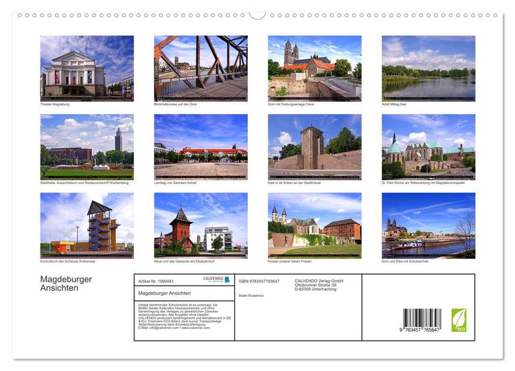 Produktbild: Magdeburger Ansichten (hochwertiger Premium Wandkalender 2026 DIN A2 quer), Kunstdruck in Hochglanz