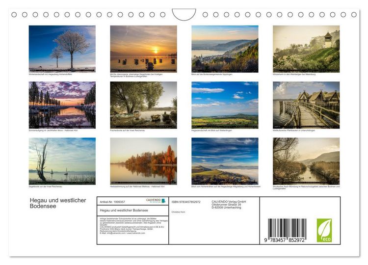 Produktbild: Hegau und westlicher Bodensee (Wandkalender 2026 DIN A4 quer), CALVENDO Monatskalender