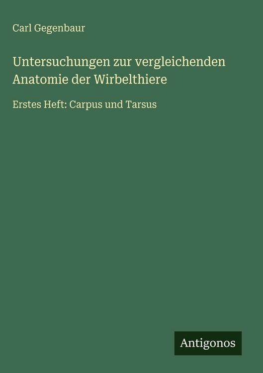 Produktbild: Untersuchungen zur vergleichenden Anatomie der Wirbelthiere