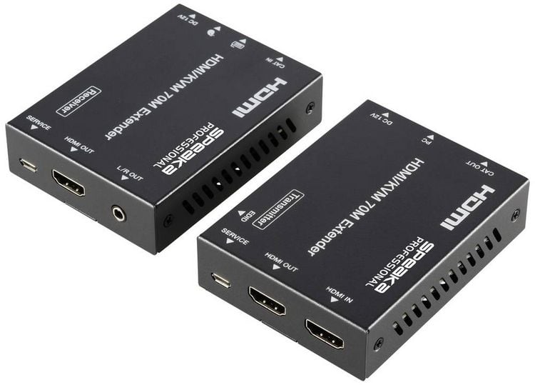 Produktbild: SpeaKa Professional SP-11562928 1 Port HDMI Extender Set &uuml;ber PC steuerbar 4096 x 2160 Pixel Schwarz