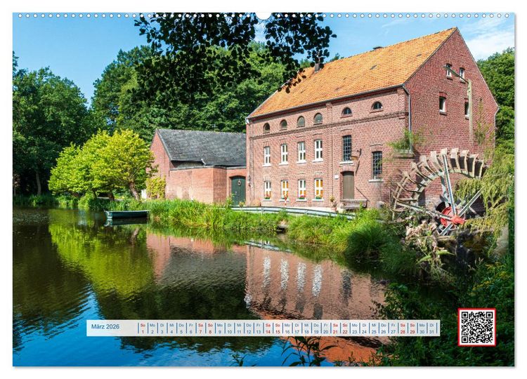 Produktbild: Wasserm&uuml;hlen Panorama Niederrhein Br&uuml;ggen-Wegberg (Wandkalender 2026 DIN A2 quer), CALVENDO Monatskalender