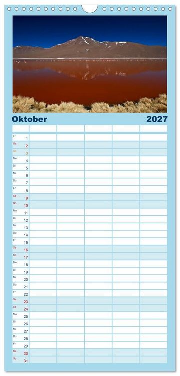 Produktbild: Familienplaner 2027 - Bolivien Andenlandschaften mit 5 Spalten (Wandkalender, 21 x 45 cm) CALVENDO
