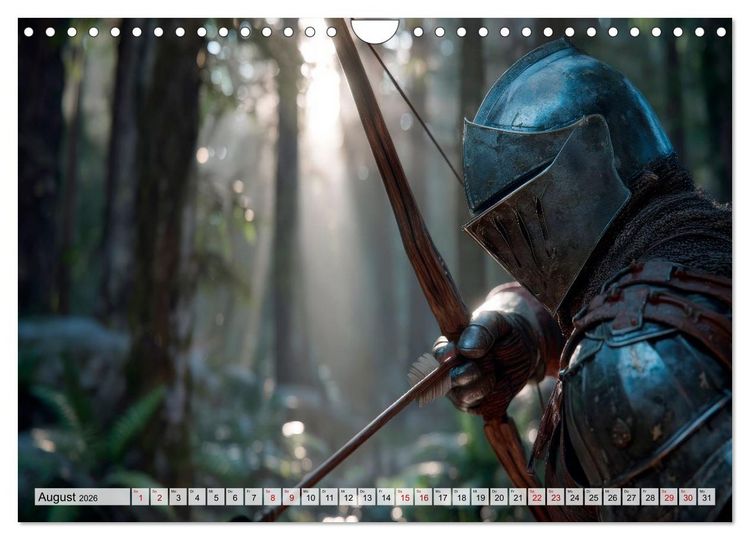 Produktbild: Ritter - Legenden aus Stahl und Ehre (Wandkalender 2026 DIN A4 quer), CALVENDO Monatskalender
