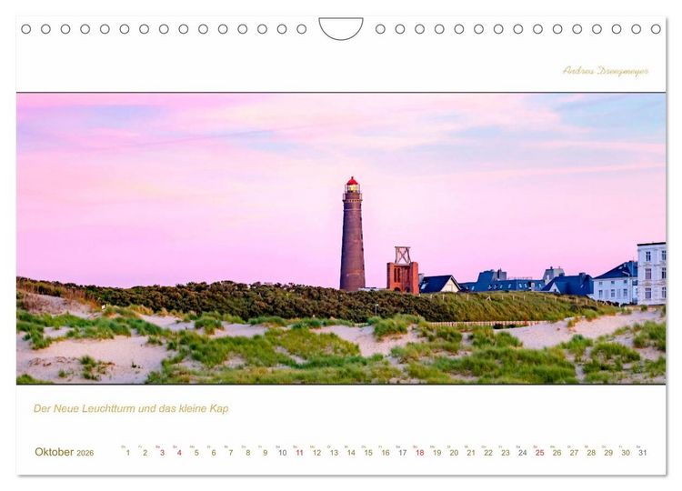 Produktbild: Borkum Inselpanorama (Wandkalender 2026 DIN A4 quer), CALVENDO Monatskalender