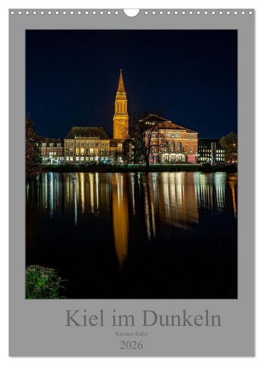 Produktbild: Kiel im Dunkeln. (Wandkalender 2026 DIN A3 hoch), CALVENDO Monatskalender