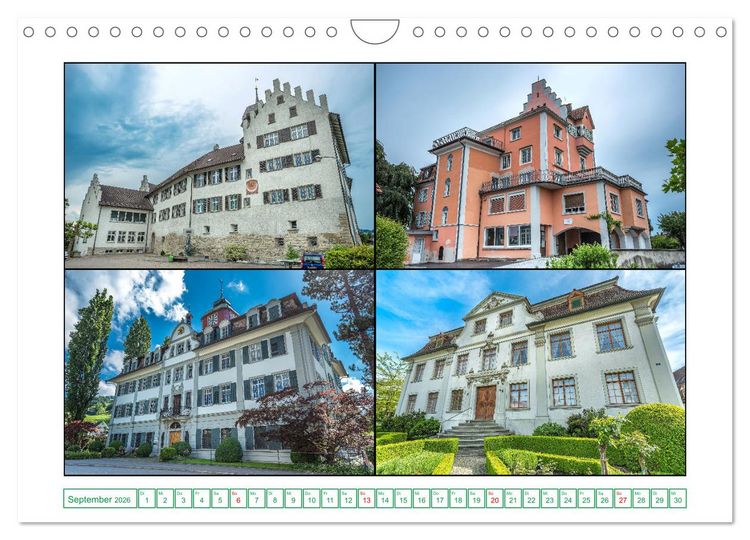 Produktbild: Schl&ouml;sser und Burgen in der n&ouml;rdlichen Schweiz (Wandkalender 2026 DIN A4 quer), CALVENDO Monatskalender
