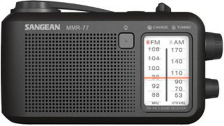 Produktbild: Sangean MMR-77 Outdoorradio UKW, MW Notfallradio Handkurbel, spritzwassergesch&uuml;tzt, Taschenlampe, wiederaufladbar Schwarz
