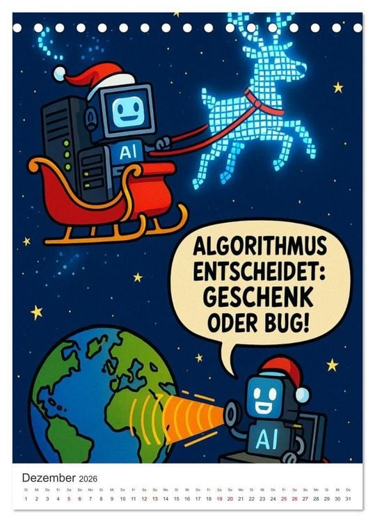 Produktbild: Robo-Champs: Witz trifft auf Chip (Tischkalender 2026 DIN A5 hoch), CALVENDO Monatskalender
