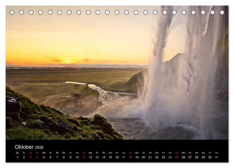Produktbild: Island - Insel aus Feuer und Eis (Tischkalender 2026 DIN A5 quer), CALVENDO Monatskalender