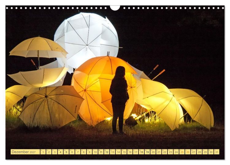 Produktbild: Schirme. Lichtinstallation Idee und Ausf&uuml;hrung des K&uuml;nstler Thomas Mogendorf (Wandkalender 2027 DIN A3 quer), CALVENDO Monatskalender