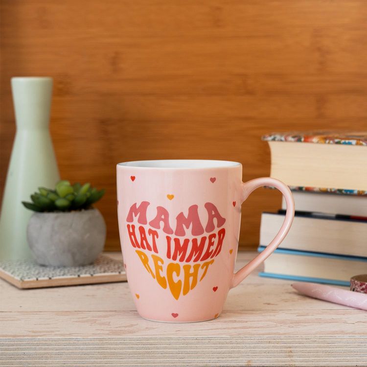 Produktbild: Tasse mit Motivdruck "Mama hat immer recht", mit Banderole