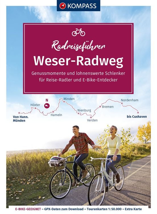 Produktbild: KOMPASS Radreiseführer Weser-Radweg