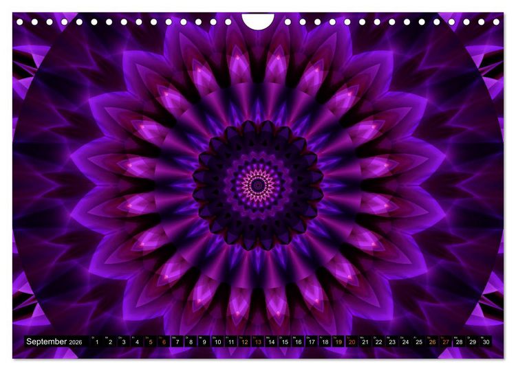 Produktbild: Energie - Mandalas, Spiritualit&auml;t durch die Farbe Lila (Wandkalender 2026 DIN A4 quer), CALVENDO Monatskalender