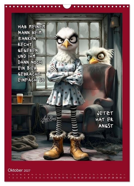 Produktbild: B&ouml;se M&ouml;wen - Moral ist ein Ger&uuml;cht (Wandkalender 2027 DIN A3 hoch), CALVENDO Monatskalender