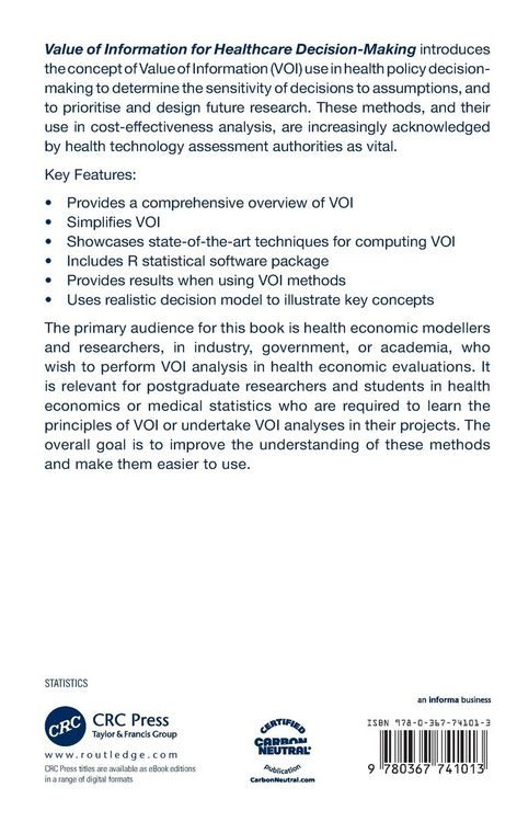 Produktbild: Value of Information for Healthcare Decision-Making