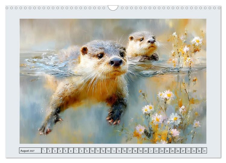 Produktbild: Otter. Verspielte Abenteurer am Wasser (Wandkalender 2027 DIN A3 quer), CALVENDO Monatskalender
