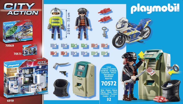 Produktbild: PLAYMOBIL&reg; 70572 Polizei-Motorrad: Verfolgung des Geldr&auml;ubers