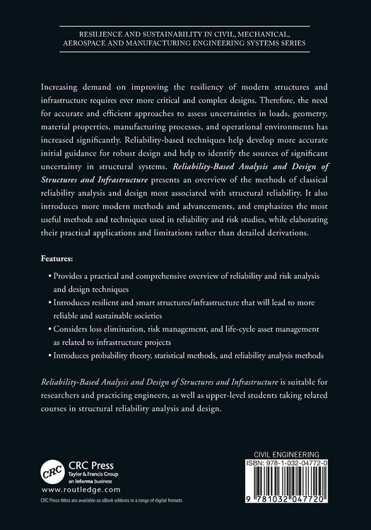 Produktbild: Reliability-Based Analysis and Design of Structures and Infrastructure