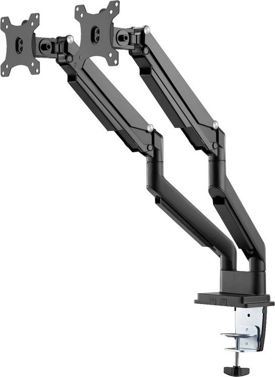 Produktbild: Digitus Monitor-Tischhalterung DA-90395 2 Display(s) 38,1 cm (15") - 81,3 cm (32") Schwarz Drehbar, H&ouml;henverstellbar, Neigbar, Rotierbar, Schwenkbar