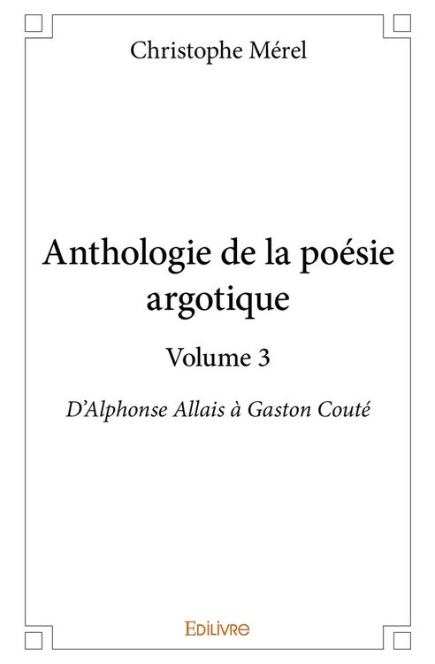 Produktbild: Anthologie de la poesie argotique