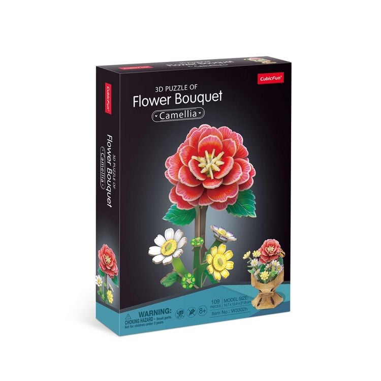 Produktbild: CUBICFUN - 3D Puzzle Blumentopf Kamelie 109 Teile