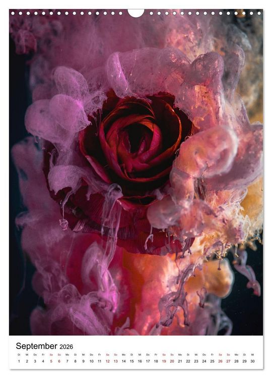 Produktbild: Spiel der Farben - Bl&uuml;ten unter Wasser mit Acrylfarben (Wandkalender 2026 DIN A3 hoch), CALVENDO Monatskalender
