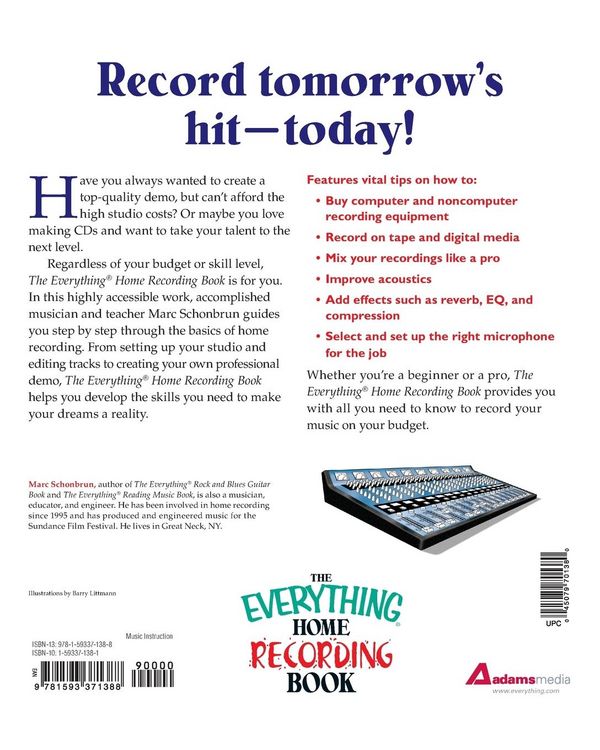 Produktbild: The Everything Home Recording Book