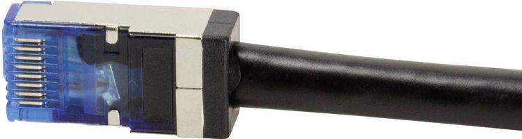 Produktbild: LogiLink CQ7093S RJ45 Patchkabel CAT 6a S/FTP 10.00 m Schwarz Geschirmt, UV-Best&auml;ndig, &Ouml;lbest&auml;ndig 1 St.