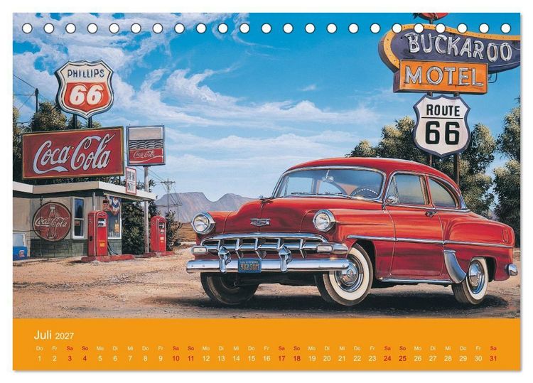 Produktbild: Route US 66 Momente Gem&auml;lde von Georg Huber (Tischkalender 2027 DIN A5 quer), CALVENDO Monatskalender